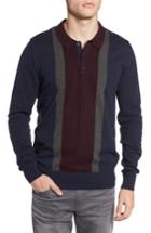 Men's Ben Sherman Colorblock Long Sleeve Polo - Blue