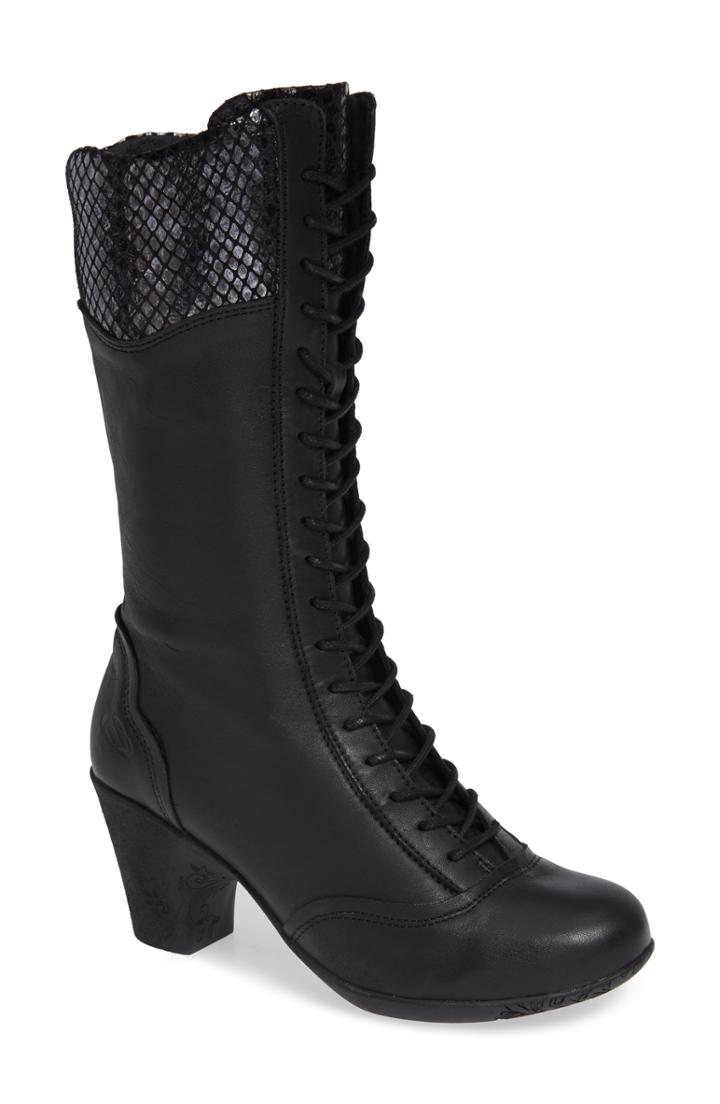 Women's Cloud Janna Tall Snake Textured Bootie .5-7us / 37eu - Black