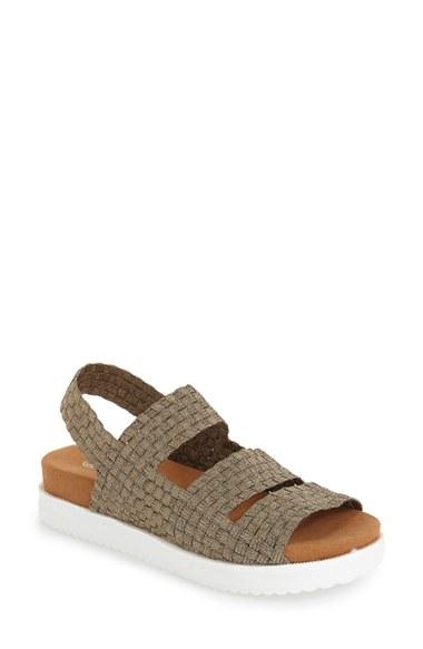 Women's Bernie Mev. 'crisp' Woven Platform Sandal Us / 41eu - Metallic