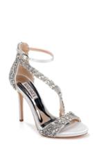 Women's Badgley Mischka Venice Crystal Embellished Strappy Sandal M - White