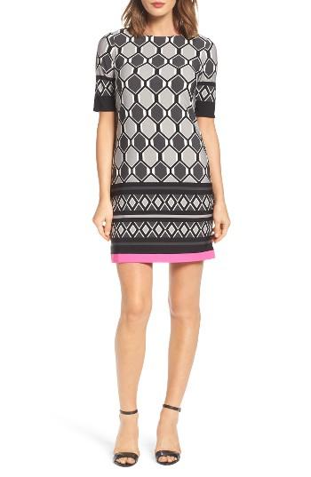 Women's Eliza J Print Shift Dress - Black