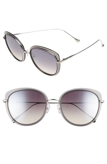 Women's Vedi Vero 56mm Round Sunglasses - Milky Light Grey
