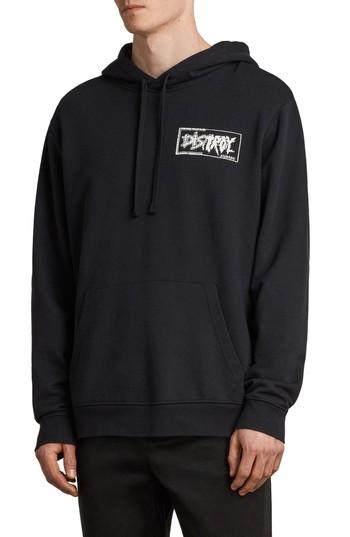 Men's Allsaints Distroy Hoodie - Black