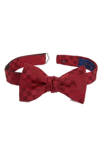 Men's David Donahue Geometric Silk Bow Tie, Size - Red