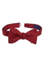 Men's David Donahue Geometric Silk Bow Tie, Size - Red