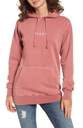 Women's Obey Novel Logo Hoodie - Pink