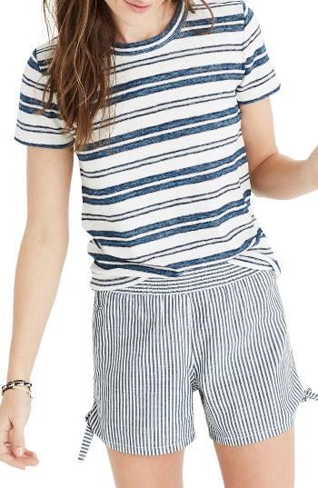 Women's Madewell Hi-fi Stripe Tee, Size - Blue