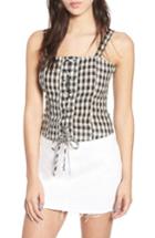 Women's Love, Fire Gingham Corset Tank - Black