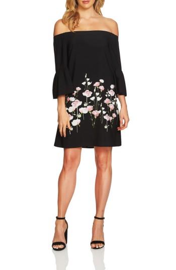 Women's Cece Evelyn Off The Shoulder Shift Dress - Black