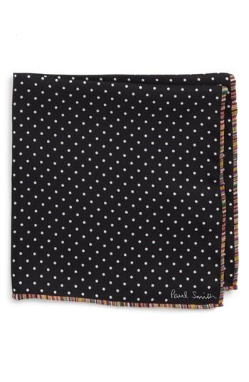 Men's Paul Smith Multistripe Edge Dot Silk Pocket Square