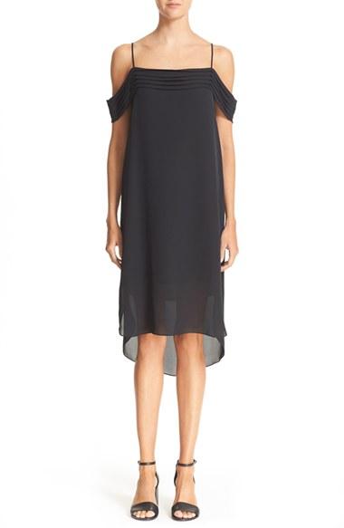 Women's T By Alexander Wang Cold Shoulder Silk Dress