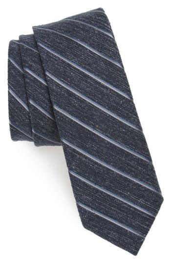Men's The Tie Bar Pike Stripe Silk Skinny Tie