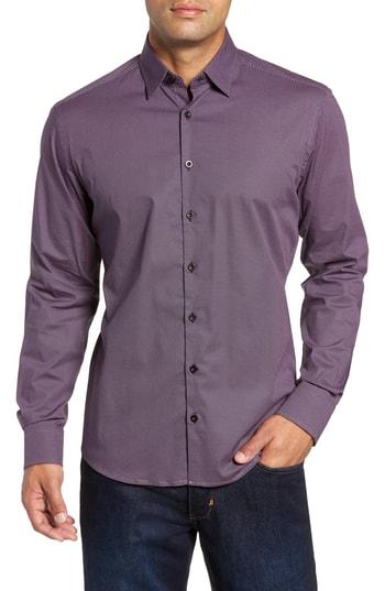 Men's Stone Rose Regular Fit Microdot Sport Shirt - Black