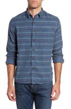 Men's Grayers Harcourt Modern Fit Double Cloth Striped Sport Shirt, Size - Blue