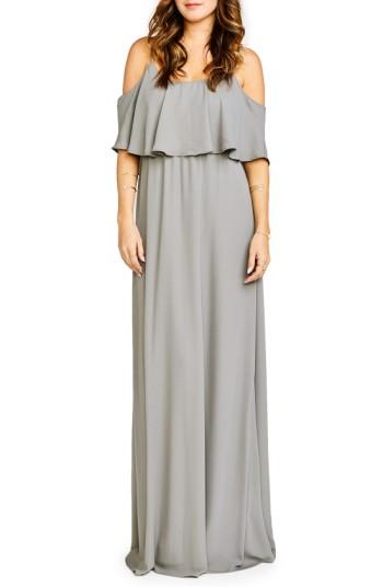 Women's Show Me Your Mumu Caitlin Cold Shoulder Chiffon Gown, Size - Grey