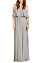 Women's Show Me Your Mumu Caitlin Cold Shoulder Chiffon Gown, Size - Grey