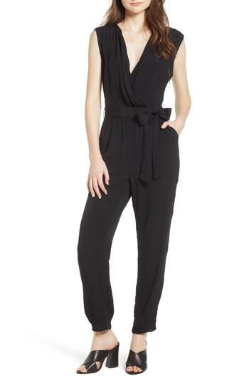 Women's Leith Faux Wrap Jumpsuit - Black