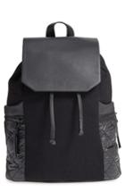 Phase 3 Denim & Faux Leather Backpack - Black