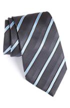 Men's Ermenegildo Zegna Stripe Silk Tie, Size X-long - Grey