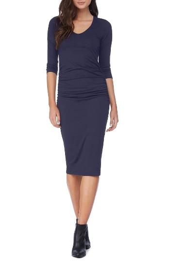 Women's Michael Stars Ruched Midi Dress - Blue