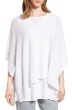 Women's Eileen Fisher Organic Linen Knit Poncho, Size - White
