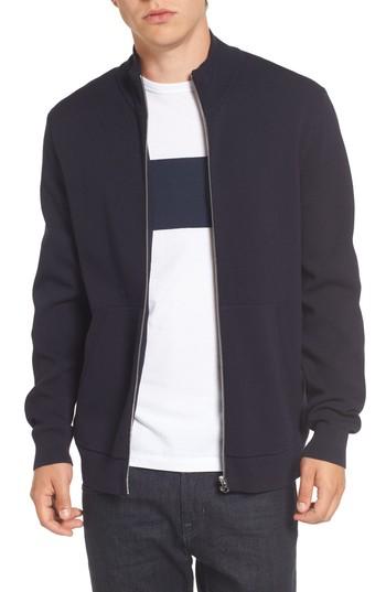 Men's French Connection Lakra Zip-up Sweater, Size - Blue