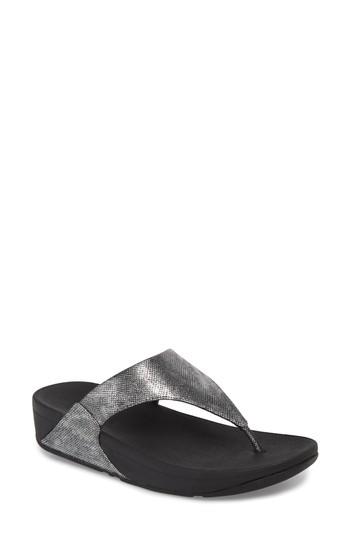 Women's Fitflop Lulu Thong Sandal M - Black