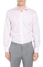 Men's Ledbury Armett Trim Fit Windowpane Dress Shirt .5 - Pink
