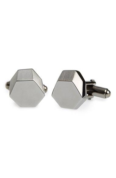 Men's Lanvin Hexagonal Metal Cuff Links