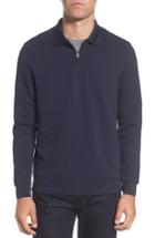 Men's Vince Camuto Slim Fit Quarter Zip Mesh Polo, Size - Blue