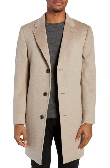 Men's Nordstrom Signature Darien Solid Cashmere Overcoat S - Brown