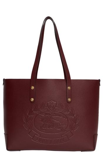 Burberry Embossed Crest Small Leather Tote -