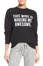 Women's Brunette The Label 'this Wine' Crewneck Sweatshirt /small - Black