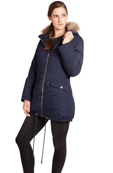 Women's Modern Eternity Convertible Down Maternity Jacket - Blue