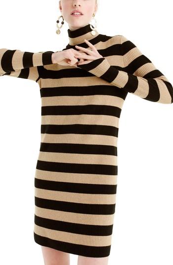 Women's J.crew Seabird Turtleneck Sweater Dress - Black