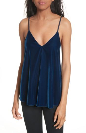Women's Derek Lam 10 Crosby Braided Strap Velvet Cami - Blue
