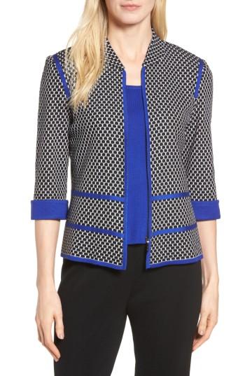 Women's Ming Wang Jacquard Knit Jacket - Blue