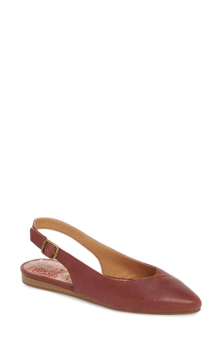 Women's Lucky Brand Beratan Slingback Flat M - Red