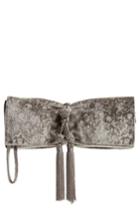 Badgley Mischka Carbon Velvet Clutch - Grey
