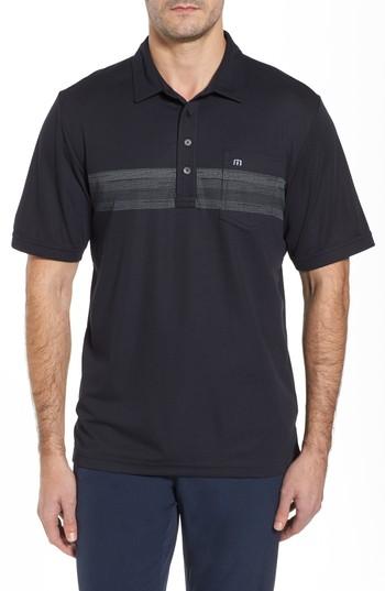 Men's Travis Mathew Frisch Chest Stripe Polo - Black