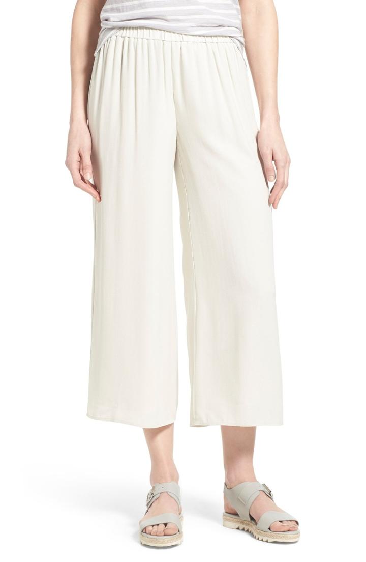 Women's Eileen Fisher Silk Wide Leg Crop Pants