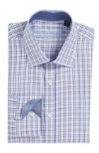 Men's English Laundry Trim Fit Plaid Dress Shirt .5 - 32/33 - Blue