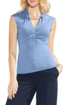 Women's Vince Camuto Ruched V-neck Top, Size - Blue