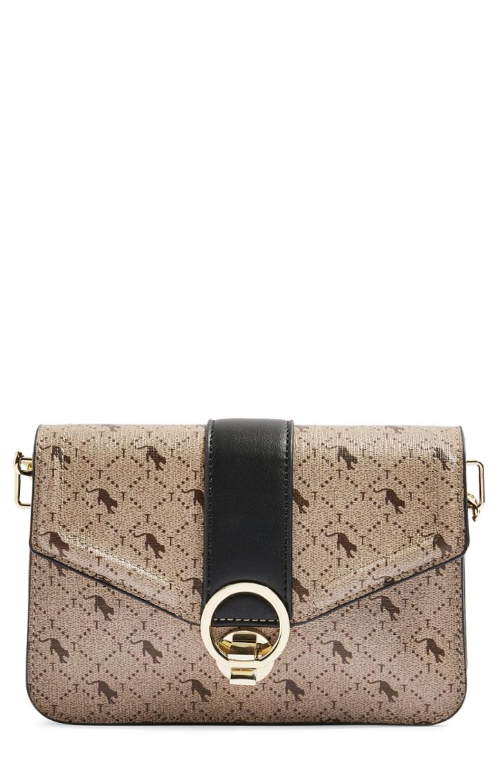 Topshop Madrid Monochrome Print Crossbody Bag - Beige