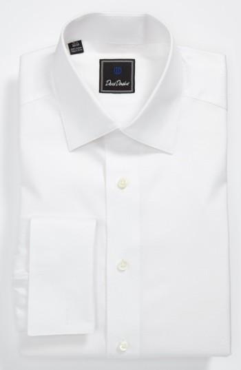 Men's David Donahue Regular Fit Solid French Cuff Tuxedo Shirt .5 - 32/33 - White