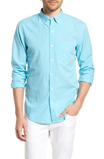 Men's Bonobos Slim Fit Summerweight Check Sport Shirt S - Blue