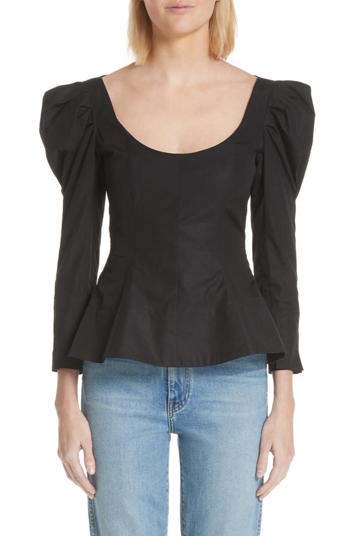 Women's Khaite Nina Poplin Corset Top - Black