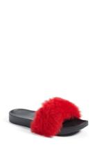 Women's Ugg Royale Genuine Shearling Slide Sandal M - Red