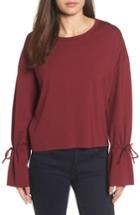 Women's Halogen Cinch Cuff Sweatshirt - Burgundy