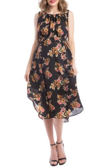 Women's Lilac Clothing Grecian Maternity/nursing Dress, Size - Black